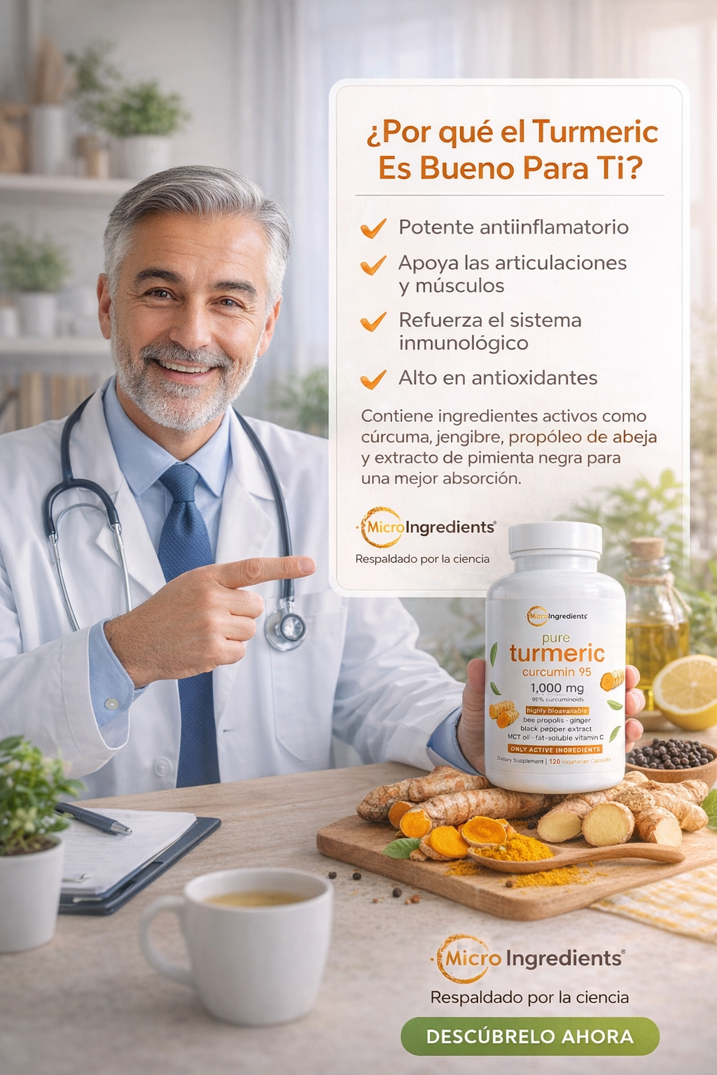 PROMO 2x1 Turmeric Curcumin 95% de MicroIngredients® 120 Capsulas, Ayuda a tus Articulaciones a sentirse mejor