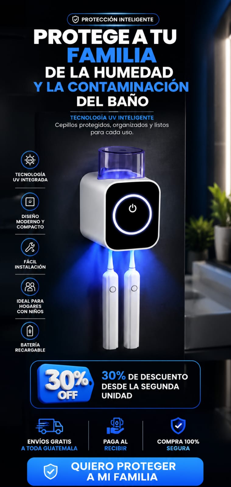🧫Miles de Bacterias Pueden Acumularse en tu Cepillo🪥 Protégelo con el ESTERILIZADOR INTELIGENTE DEL FUTURO🤖